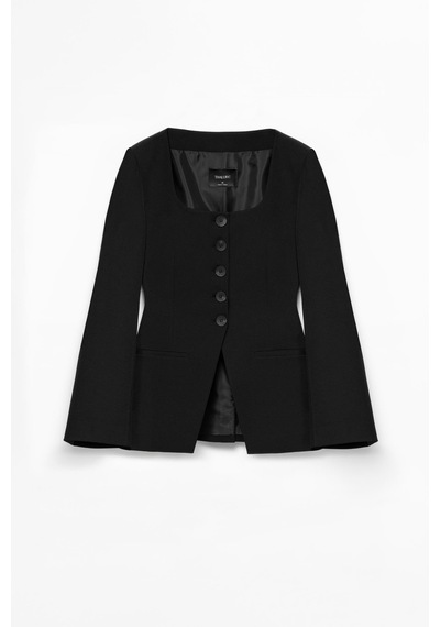 Kadın Siyah Geniş Yaka Blazer Siyah