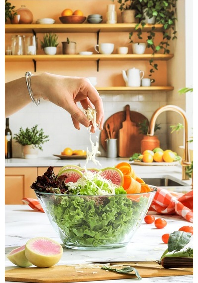 Lav Vega Cam Salata Kasesi Tekli Ekstra Büyük 2165 ml (Sunum Kasesi , Hazırlık Kasesi)
