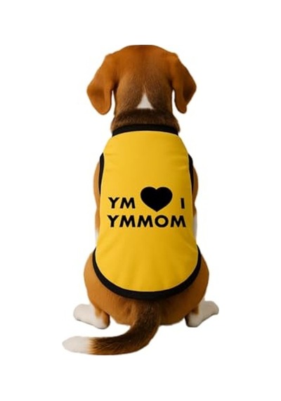 Evcil Hayvan Kıyafeti, Sarı, I Love Mommy, Xl