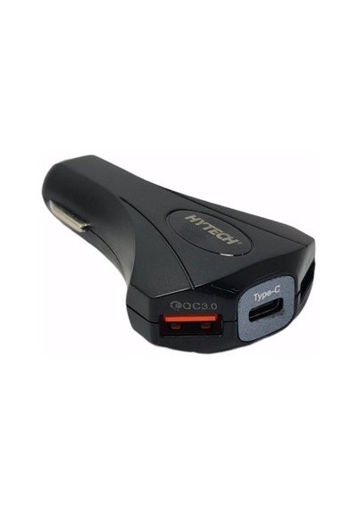 Hytech Hy-Xq55 Type-C + Çift Usb Çıkışlı Çakmak Şarj 7A Siyah
