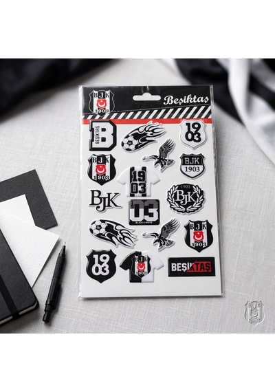 Bakgelal Beşiktaş Bjk Lisanslı Kabartmalı Sticker Seti 3d Taraftar Çıkartmaları Siyah Beyaz - 9052115025967 Siyah - Beyaz