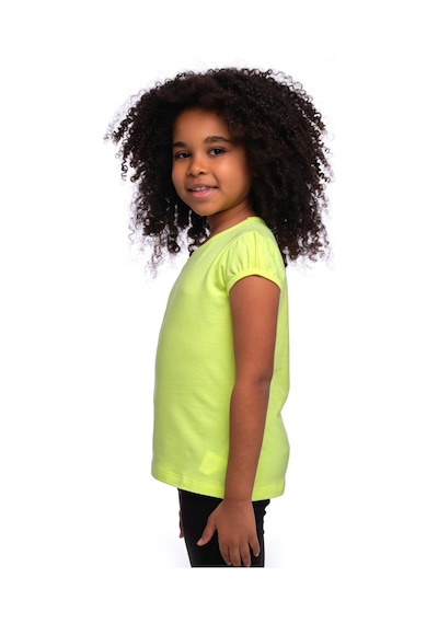 Lovetti Neon Sarı Kız Çocuk Kısa Kollu Basıc Tişört 31001S019 Sarı