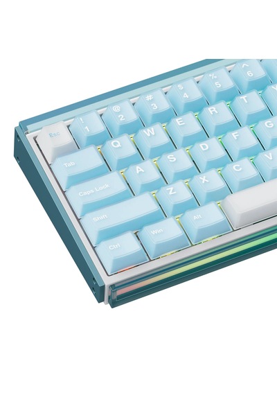 Akko Ray68 He Blue White %65 Astroaim Magnetic Switch 8k Hz Hall Effect Hotswap Argb Kablosuz İngilizce Mekanik Gaming Klavye