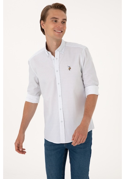 U.s. Polo Assn. Erkek Mavi Gömlek Desenli 50300481-vr036 Mavi