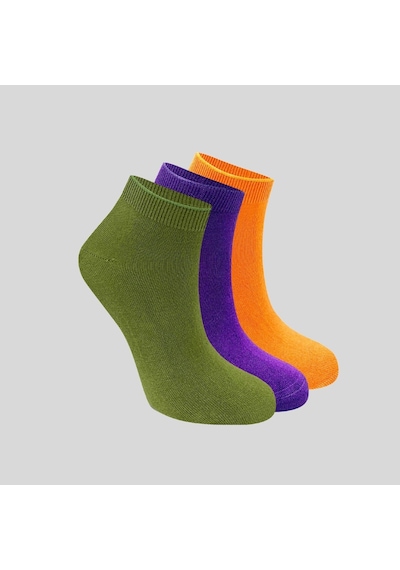 Kral Socks Kadın Bambu Patik 3 Adet Dikişsiz Kısa Yazlık Kadın Çorap Asorti