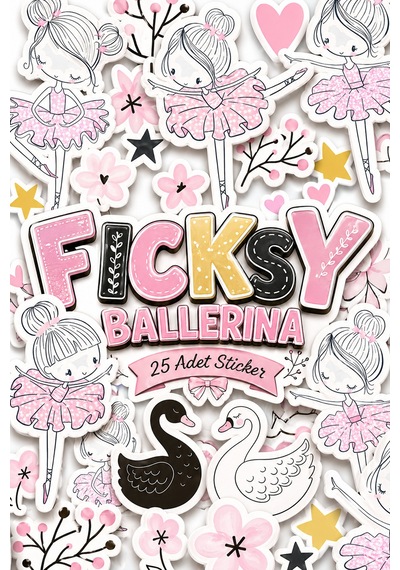 Sevimli Küçük Balerin Sticker Seti - 25 Adet Etiket Çıkartma Diğer