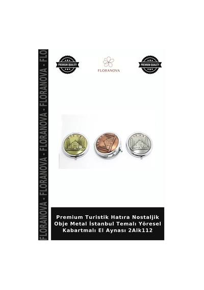 Premium Turistik Hatıra Nostaljik Obje Metal İstanbul Temalı Yöresel Kabartmalı El Aynası 2alk112