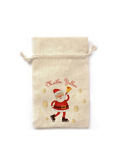 Yılbaşı Hediyelik Baskılı Lavanta Kesesi İpli Jingle Bells