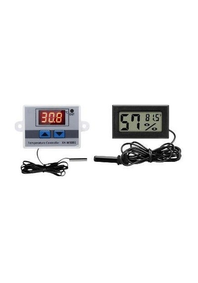 Kuluçka Makinesi Seti İçin - 2 Parça Set - W3001 Termostat 220v - Isı Nem Ölçer-4931