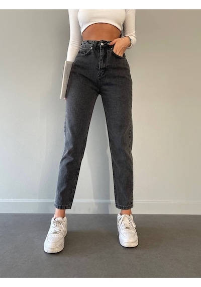 Lavajeans Mood Siyahkar Mom Jean Esnek Sahip Kadın Jean Siyahkar Füme