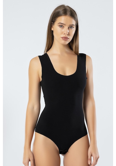Türen 905 Kadın Lazer Kesim Pamuklu Çıtçıtlı Body-siyah Siyah