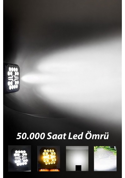 Off-road Kare Led Çalışma Lambası 2 Adet 20w -selamlamalı Gündüz Led Flash Mod & Delici Işık