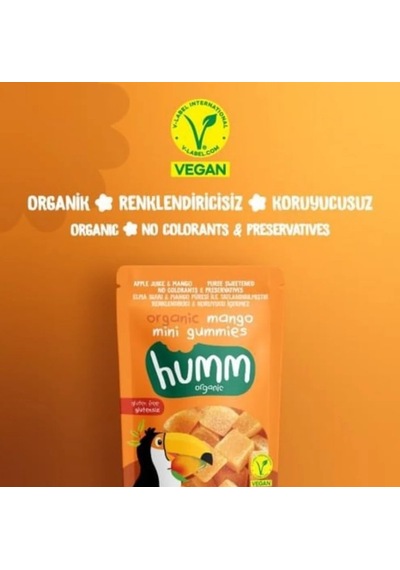 Humm Organik Glutensiz Vegan Mangolu Mini Küpler 30 Gr