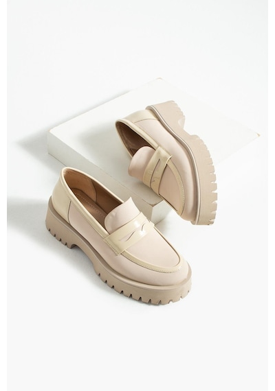 Kadın Yüksek Taban Günlük Loafer Vela - Bej Bej