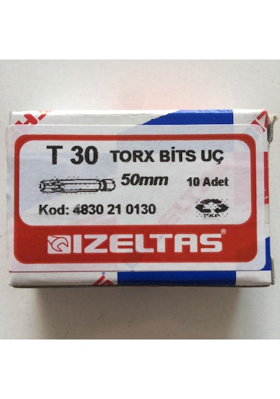 İzeltaş T30 Tork Bits Uç 50 Mm Buldex Vida Sıkma Ucu 10 Adet İzeltaş T30 Tork Bits Uç 50 Mm Buldex Vida Sıkma Ucu 10 Adet