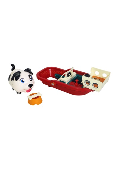 Sesli Sevimli Köpek Ve Eğlenceli Tekne Set - Siyah