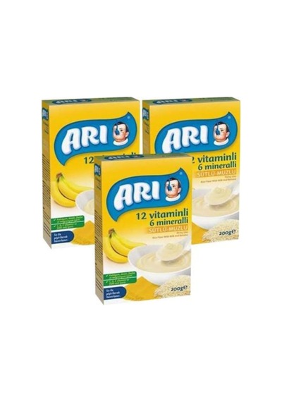 Arı Mama 200 Gr Sütlü Muzlu Pirinç Unu 3'lü Paket