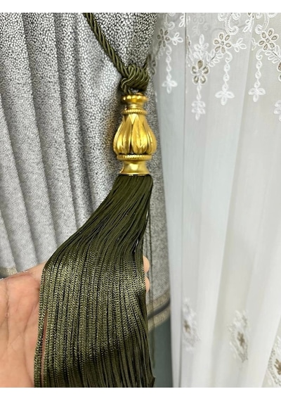 Nivemeshome Yeşil Saçaklı Gold Aparat Tavan Toplama Braçol Altın