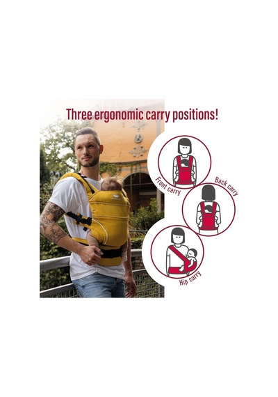 Manduca First Ergonomik Bebek Taşıyıcı 3 Taşıma Pozisyonu, Ayarlanabilir ve Konforlu Portbebe Sarı Tek Ebat