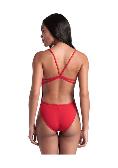 Arena Swimsuit Lace Back Solid Kadın Kırmızı Yüzücü Mayo 004651405