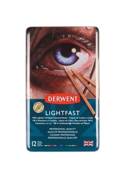 Derwent Lightfast Yağ Bazlı Kuru Boya Seti 12li Dw2302719