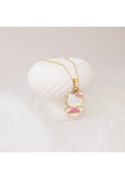 Dkmn Gümüş Hello Kitty Pembe Mine Taşlı Gümüş Kolye