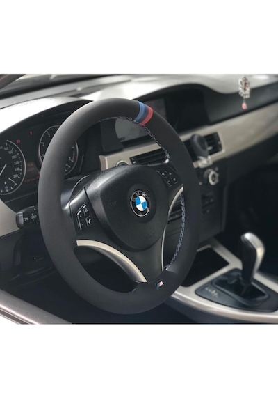 Bmw 3.20i M Yüzük M Dikiş Alcantara Nubuk Deri Direksiyon Kılıfı Siyah