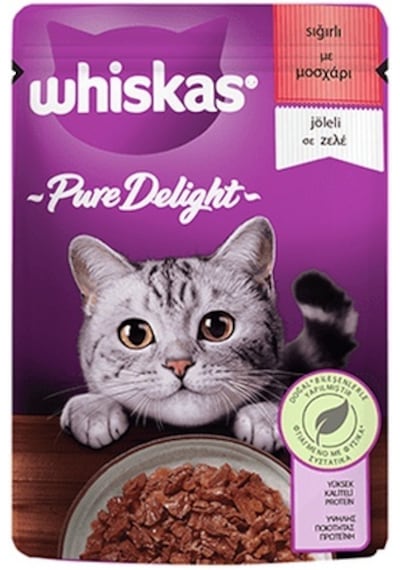 Whiskas Pure Delight Pouch Sığırlı Yetişkin Kedi Maması 85 G