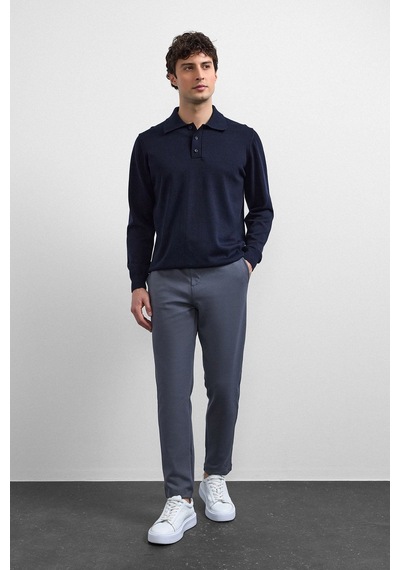 Back And Bond Lacivert Relaxed Fit Polo Yaka Triko Kazak
