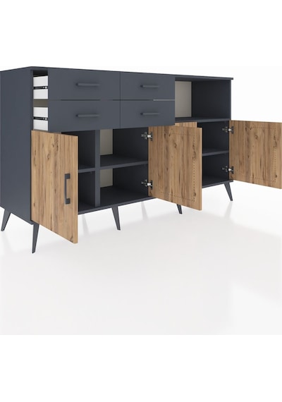 Kronos Konsol 4 Raflı 4 Çekmeceli 4 Kapaklı 176x59x99 Antrasit-ça Antrasit-çam/antrasit Kronos Konsol 4 Raflı 4 Çekmeceli 4 Kapaklı 176x59x99 Antrasit-ça Antrasit-çam/antrasit