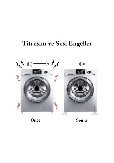 Çamaşır Makinesi Titreşim Gürültü Hareket Önleyici Mobilya Yükseltici Ayak Ped 4 Adet Çok Renkli