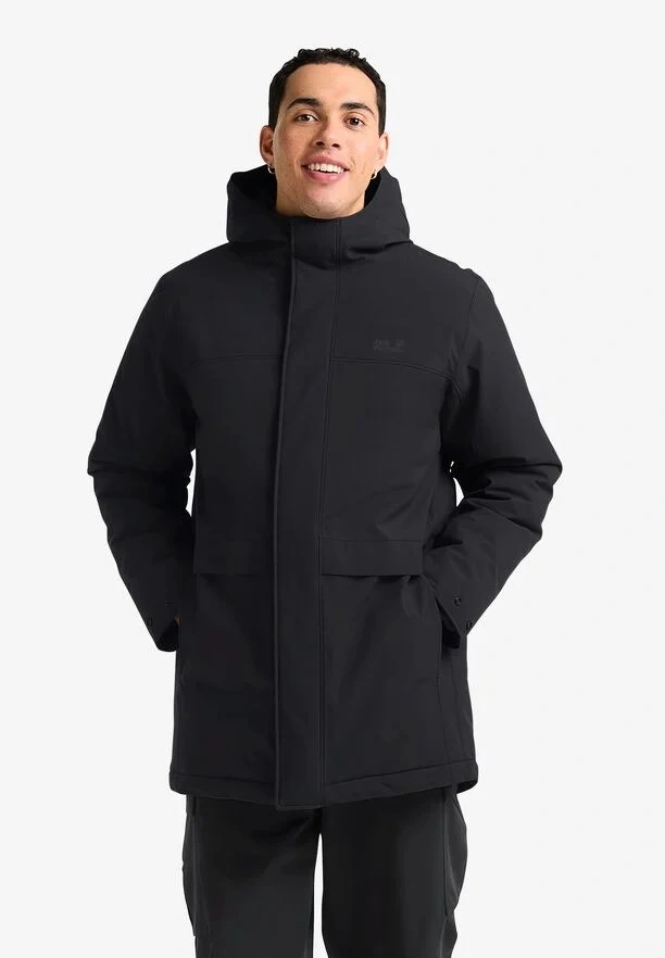 Jack Wolfskin Cold Camp Coat Erkek Out.wp Mont Siyah