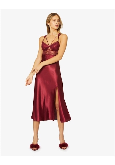Pierre Cardin Kadın Altılı Saten Çeyiz Seti 6025 - Bordo