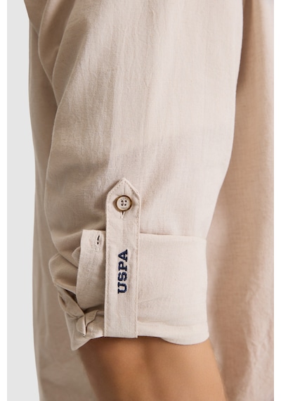 U.S. Polo Assn. U.s. Polo Assn. Erkek Taş Gömlek Basic 50320262-vr049 Taş Rengi