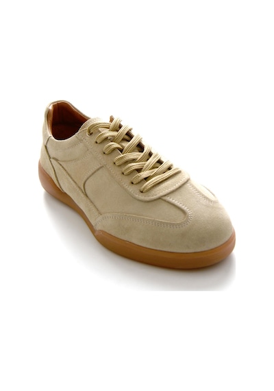 Bej Hakiki Deri Erkek Sneaker E01396002402 Bej