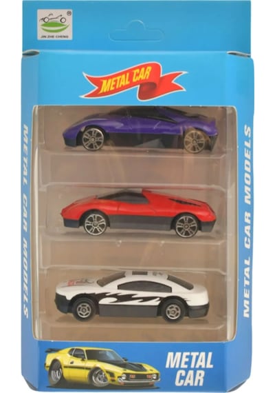 3'lü Metal Araba Seti 1:64 Ölçekli