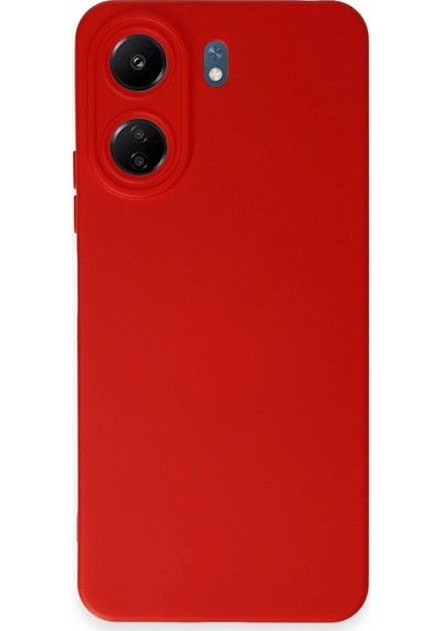 Newface - 730 - Xiaomi Redmi 13c Kılıf Nano İçi Kadife Silikon - Csmo-tex - - Kırmızı