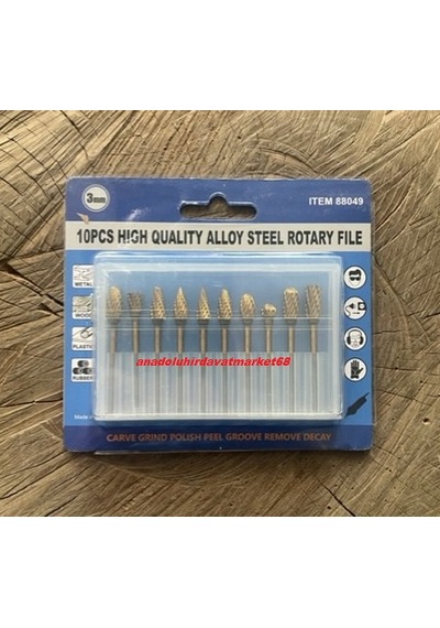 Carve Titanyum Çelik Ahşap Metal Oyma Seti Freze Seti Gravür Ucu 10pcs 3mm