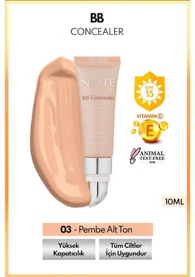 Cosmetics Bb Concealer Spf 15 Yoğun Kapatıcı Metal Başlıklı Göz Altı Kapatıcısı - 01 Açık Çok Renkli
