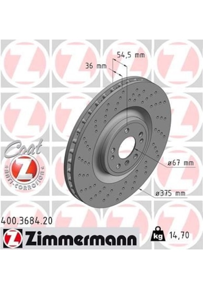 Zımmermann 400.3684.20 Fren Diski Ön 4-matic Mercedes W166 X166 C292 A1664211600 -