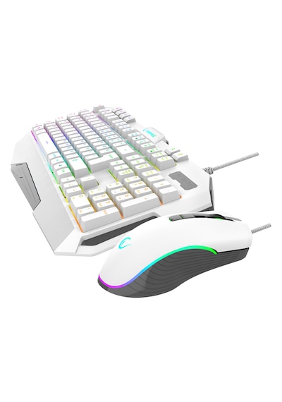 Rampage Km-34 Glare Beyaz Usb Rgb Aydınlatmalı Q 12800 Dpı Mouse Gaming Oyuncu Klavye Set