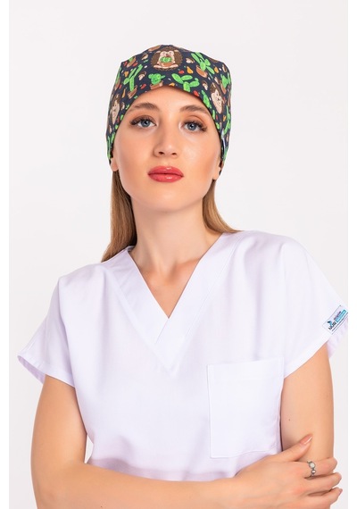 Master Likra Kaktüs Kirpi Desenli Doktor Hemşire Hastane Cerrahi
