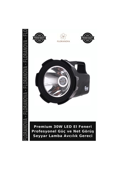 Premium 30w Led El Feneri Profesyonel Güç Ve Net Görüş Seyyar Lamba Avcılık Gereci Belirtilmemiş