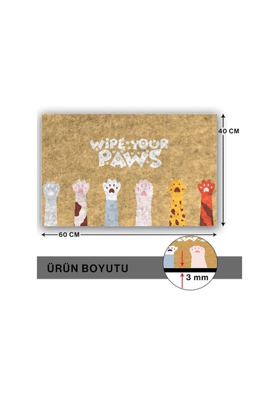 Tasarımlı Dekoratif Kapı Önü Paspas, Dış Mekan/ev İçi/banyo/mutfak/yatak Odası/giriş Paspasları Wipe Your P Diğer