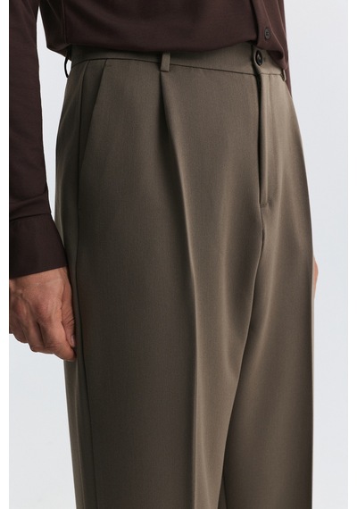 Antioch Relax Fit Pilili Erkek Pantolon Haki