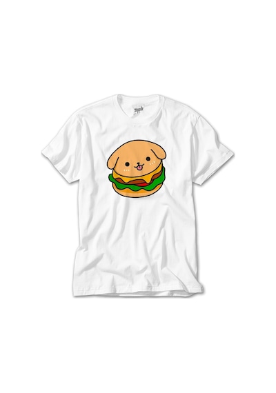 Burger Dog Beyaz Tişört Beyaz
