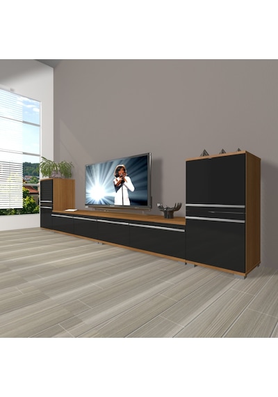 Decoraktiv Eko 9220t Mdf Tv Ünitesi Tv Sehpası Ceviz - Siyah