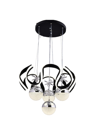 Stella 4 Top Siyah Led Sarkıt Avize,3 Renk Yanabilen Modern Avize,salon Led Avize