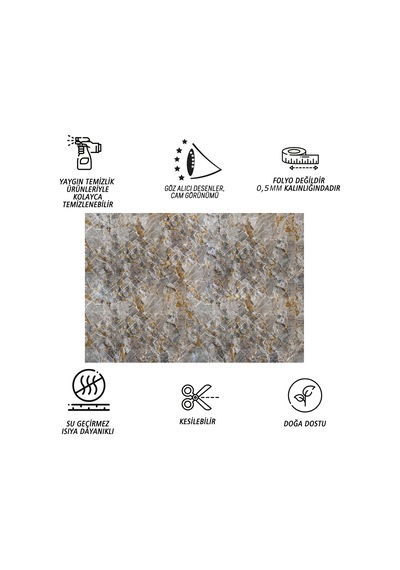 Tink Kendinden Yapışkanlı Yeşim Taşı Desenli Pvc Panel 41x62 Cm