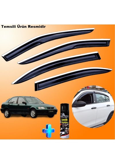 Honda Euro Civic Mügen Cam Rüzgarlığı Abs Nikelaj Krom Cam Rüzgarlığı 1996-2001 + Ebrayn Lastik Parlatıcı